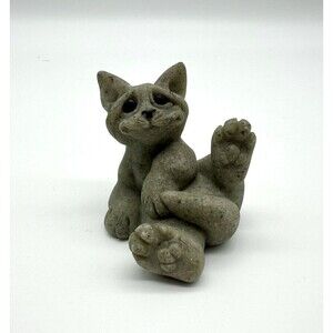 Vintage Quarry Critters Clyde Cat Kitten Sitting Second Nature Designs Figurine